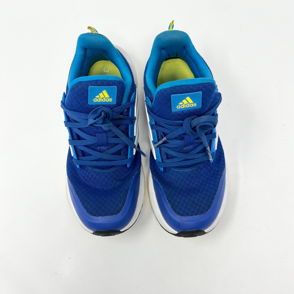 Adidas Edge Lux Boys Running Shoes 3.5 Royal Blue White Yellow Low Top - Picture 2 of 11